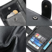 Dompet Lipat Pendek Pria Kulit Asli Vintage Tahan Air, Banyak Slot Kartu, Tempat Kartu, Penjepit Uang, Kantong Koin, Untuk Penggunaan Sehari-hari