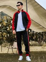 Automne deux pièces hommes sport loisirs ensemble 100% Polyester grande taille respirant à manches longues pull vêtements d'extérieur Style formel