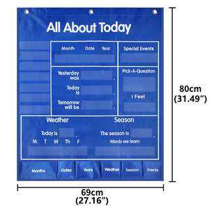 Centro de aprendizaje All About Today, Tabla de actividades diarias para el aula, Tabla de bolsillo para el tiempo y el calendario - Product Image 2