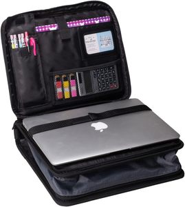 Case-it Noir Portable Official Briefcase Voyage d'affaires Sac d'ordinateur de grande capacité Mighty Zip Tab Zipper Binder - Product Image 1