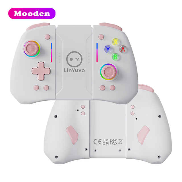 L KS42 LinYuvo Wireless Joystick Dual Vibration RGB Lights Type-C USB Wireless BT Game Controller for Switch/Lite/OLED