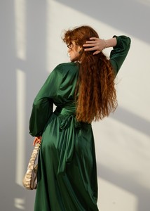 Elegant A-Line Midi <b>Slip</b> Skirt High Waist Satin with Embroidered Luxury Elastic <b>Silky</b> Smooth Casual Party Wear - Product Image 5