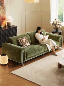 Divano Monoposto in Tessuto Chenille Stile Bauhaus Retrò Francese per Soggiorno, Adatto a Appartamenti Grandi <span class=keywords><strong>e</strong></span> Piccoli - Product Image 1