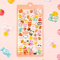 Autocollants décoratifs 3D en relief personnalisés pour coques de téléphone, style Kawaii, effet bulle gonflée