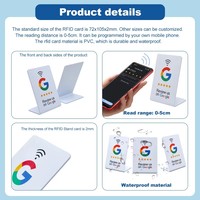 Carte de table de restaurant personnalisée OEM, imprimée, 13,56 MHz, NFC, résistante à l'eau, en PVC, avec étiquette RFID, code-barres, avis sur les réseaux sociaux, menu