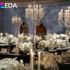 LEDA Wholesale Crystal Candle Holder 13 Arms Clear <b>Tall</b> Crystal Candelabra Glass Wedding <b>Table</b> Centerpiece Decor Candle Holder - Product Image 4