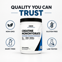 Créatine monohydrate en poudre, expédition directe depuis l'entrepôt américain, commandes d'une seule unité pour les magasins de suppléments en ligne