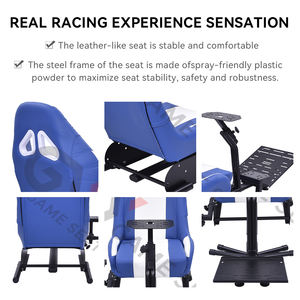 GY017 OEM Material de cuero Sim Racing Gaming Rig Simulador Silla para Thrustmaster T500RS T3PA,PXN,MOZA,Logitech G25,G27,G29,G92 - Product Image 4