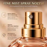 Flacon de parfum vide en verre rose de luxe 50ml 100ml avec bord cannelé et col doré, atomiseur pour femme