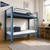 Lit superposé réglable en acier laminé à froid robuste et traditionnel - Écologique et pliable pour dortoir, école, appartement, chambre
