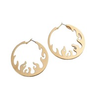 Grandes boucles d'oreilles créoles dorées géométriques massives pour femmes, style statement, pour usage quotidien