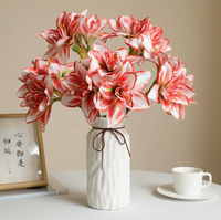 Fleurs artificielles en plastique Moonyan Real Touch Amaryllis, faites à la main, pour Noël, la fête des mères, les centres de table de mariage, les décorations d'intérieur
