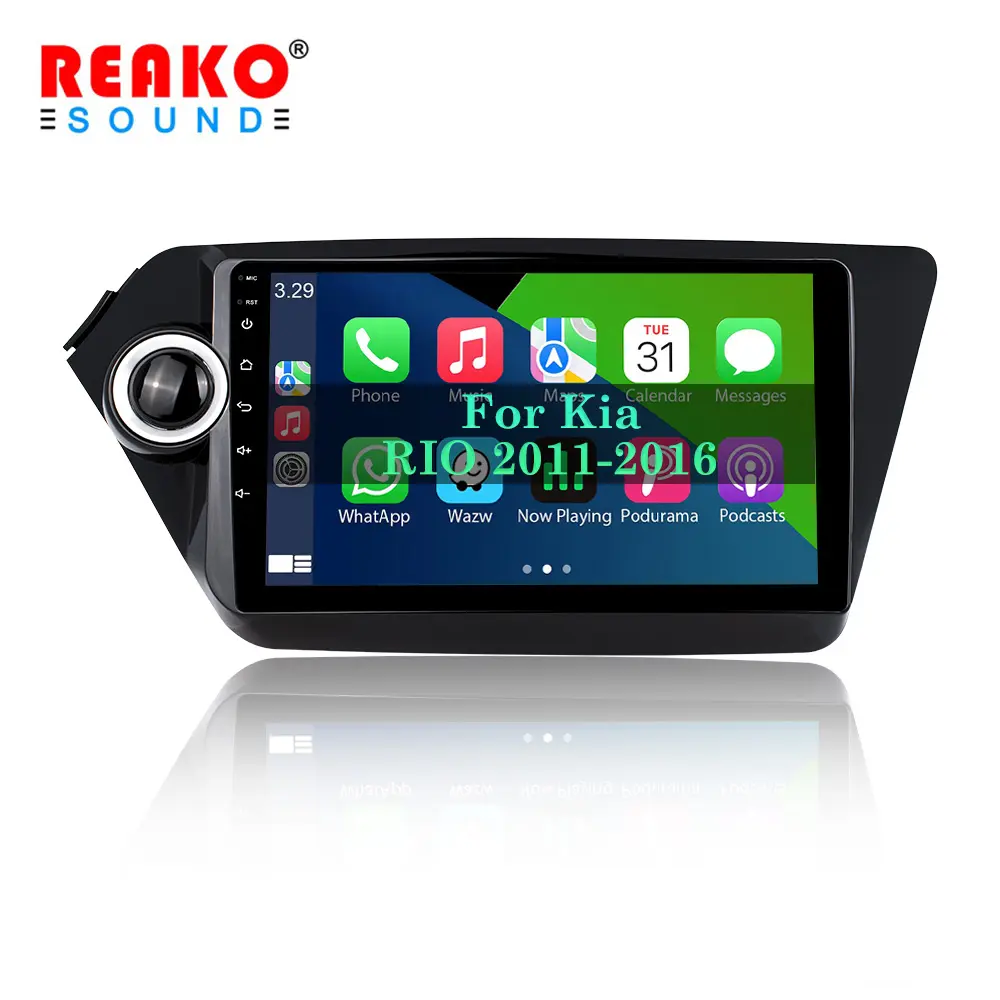 Reako-Radio con Android para coche, 9 pulgadas, doble Din, estéreo, compatible con Carplay, Android, para Kia RIO 2011-2016