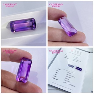 Cadermay Natural Amethyst Loose Stone Rectangle 24.18 Ct Purple Gemstone For Jewelry Making - Product Image 3