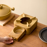 Casserole en céramique durable de haute qualité émail intérieur Design classique Double oreilles poignée Induction de gaz prêt 16cm de diamètre