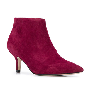 Shoes Factory Pointed Toe Shape Side Zipper on Stiletto Kitten Heel Soft Suede Leather Upper Womens Ankle <b>Boots</b> - Product Image 6