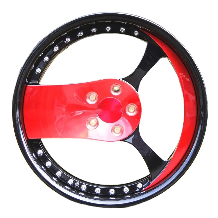 Wholesale Custom red Black Car Rims 5x114.3 5x100 3 Spoke Wheels 18