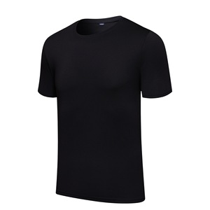 Camiseta promocional de 220g, color sólido, cuello redondo, manga corta, transpirable, con logotipo personalizado, para adolescentes, ropa de verano - Product Image 3