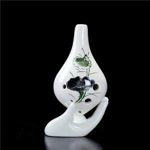 Ocarina en céramique de style chinois à 6 trous, avec peinture à l'encre et motifs de dessins animés, pour l'apprentissage musical des étudiants (vente en gros) - Product Image 5