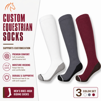 Chaussettes de sport de compression OEM, logo personnalisé, chaussettes d'équitation en coton hautes jusqu'au genou, respirantes, pour l'exercice printanier