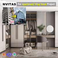 Armoires minimalistes NVITAS, placards à vêtements, casiers, armoires en MDF, ensembles de meubles de chambre à coucher pour hôtel, appartement, villa, projet