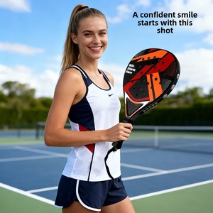 Ensemble de raquettes de padel FUKE ABS, 2 raquettes + 2 balles + 1 sac, économique, pour débutants, durable, poignée anti-vibration, interactif - Product Image 4