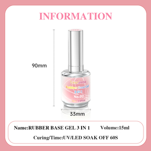 Vendeeni נוסחה חדשה 3 ב 1 24 צבעים פסטל גומי בסיס מעיל ג 'ל לק אוסף tpo hema חינם גבוה גומי בסיס ג' ל - Product Image 3