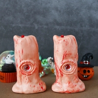 Bougie LED en forme d'œil sanglant, bougie sans flamme, effet œil brillant, pour centre de table d'Halloween, décoration de fête d'ambiance hantée