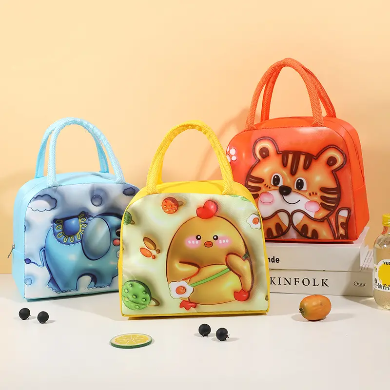 2023 nuovi arrivi 3D cartoon cute lunch bag borsa morbida isolata cooler piccola scatola da pranzo da picnic per bambini