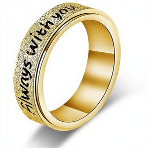 Wholesale Stainless Steel Always With You Love <strong>Promise</strong> Fidget Spinner <strong>Ring</strong> Anxiety Relief Hypoallergenic Jewelry for Women <strong>Men</strong> - Product Image 1