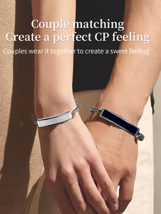 B6 Smart Bracelet Non Screen Health Monitor for Women Men Couples Heart Rate Blood Oxygen Sleep Tracking Stainless Steel Chain - Product Image 5