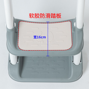 Asiento de inodoro plegable de plástico para bebés, barandilla portátil para escaleras, escalera para inodoro infantil, altura ajustable de 38,3-43 cm, capacidad de 70 kg - Product Image 2