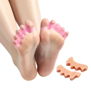 指甲用品批发多色脚趾分离器足部护理外翻矫正5孔硅胶脚趾分离器