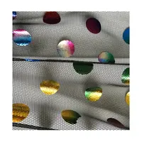 Сетчатая ткань в горошек с принтом из 100% полиэстерной фольги для платья