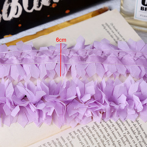 Deepeel AP647 6cm DIY Accessoires de couture pour vêtements Tissu en <span class=keywords><strong>dentelle</strong></span> de <span class=keywords><strong>mousseline</strong></span> Matériaux floraux 3D pour décoration de mariage - Product Image 2