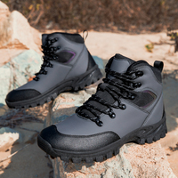 Chaussures rétro pour hommes, plateformes à lacets, bottes de neige, dessus en cuir de vache pour un confort amortissant, antidérapantes, respirantes, en maille de coton et caoutchouc