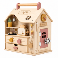 Jeu d'apprentissage des compétences de vie pour tout-petits et enfants de maternelle, maison de cuisine portable en bois personnalisée, jouet éducatif Montessori