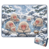 Tapis de pique-nique matelassé extra large, pliable, imperméable, style japonais, pour la plage, le camping, la famille