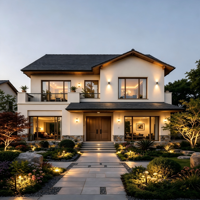 Nouvelles Conceptions de Villas Préfabriquées en Acier de Haute Qualité avec 4 Chambres pour Résidence Familiale