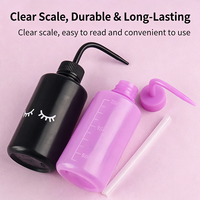 Bouteille de nettoyage à bec coudé pour extensions de cils, flacon de nettoyage des cils anti-fuite à presser