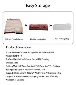 Pompa listrik lipat 10cm tebal TPU, kasur udara Hiking nyaman berkemah bantalan tidur untuk penggunaan luar ruangan rumah sakit ruang tamu - Product Image 5