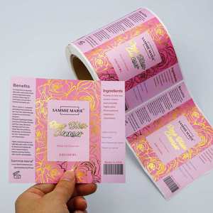 Limpiador Facial Sammie Marie Rose Bliss, Etiqueta de 5oz 150ml, Papel Rectangular con Estampado Dorado, Código de Barras, Hecho en EE. UU. - Product Image 1