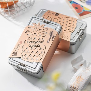 Caja Rectangular Hermética Personalizada para Pastel <span class=keywords><strong>de</strong></span> Piña, Galletas, Postres, Empaque <span class=keywords><strong>de</strong></span> Alimentos, Personalizable para Navidad - Product Image 1