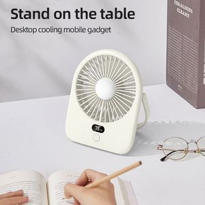 Usb Rechargeable <b>Mini</b> <b>Desk</b> Led Display Low Noise Portable Cooling Fan With 4 Colors Option - Product Image 3