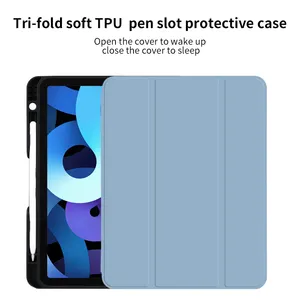 Pour <span class=keywords><strong>Ipad</strong></span> <span class=keywords><strong>Pro</strong></span> <span class=keywords><strong>11</strong></span> pouces étui en silicone souple avec porte-crayon gauche (trois plis) étui <span class=keywords><strong>Ipad</strong></span> 5e/4e 10.9 - Product Image 4