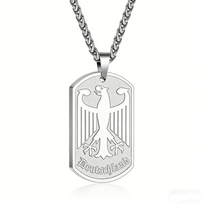 Kalung Liontin Anjing Baja Anti Karat dengan Lambang Elang Jerman Baru, Perhiasan Hadiah Fashion Pria yang Dapat Dipersonalisasi - Product Image 4