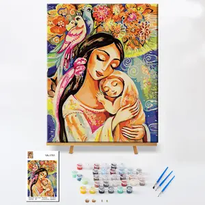 Pintura a óleo religiosa de jesus, mãe e criança, trabalhos clássicos