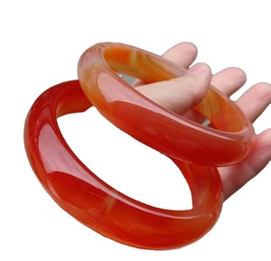 Brazalete de <span class=keywords><strong>Jade</strong></span> <span class=keywords><strong>Rojo</strong></span> Oscuro, Talla Grande US 9-10, Piedra de Ágata India, Cristal Curativo, Brazalete Ancho, El Mejor Regalo para Mujer y Hombre - Product Image 1