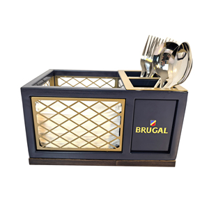 Restaurante de madera para condimentos Caddy Bar Contenedor para servir Bandeja de guarnición Condimento de mesa Caddy <span class=keywords><strong>Brugal</strong></span> Servilletero Caja de pañuelos - Product Image 2