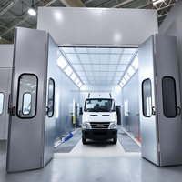 Cabine de peinture automobile certifiée CE avec système de tirage vers le bas, chauffage électrique, brûleur italien Riello et éclairage LED